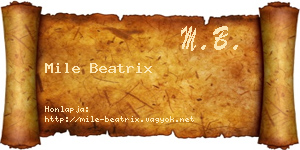 Mile Beatrix névjegykártya