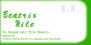 beatrix mile business card